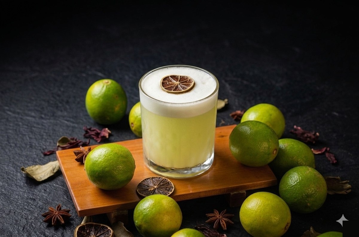 Yuzu sour con espuma y lima en Harakiri de Una